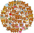 50PCS Kawaii Cartoon Bear Stickers for Kids and Teens, Vinyl Waterproof Sticker Pack for Skateboard, Phone, Party Décor