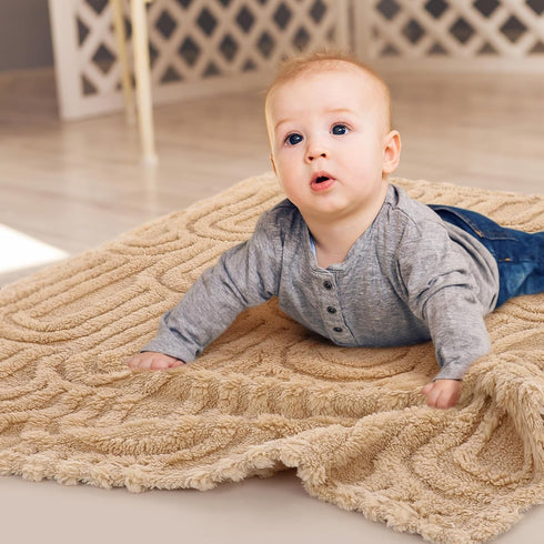 Wiwiqing 4 3D 32" 24", Pcs Soft Boho Baby Blanket Unisex Newborn Toddler Receiving Blanket for Crib Stroller Use