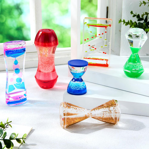 6 JOYIN Pcs Sensory Fidget Tubes for Kids with Autism, Calming Water Sensory Bottles for Stress Relief, Quiet Fidget