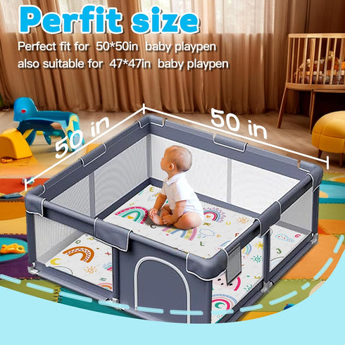 50" 50" Baby Play MatThick Soft X Playpen mat, Non-Slip and Machine Washable Baby Play Mats for Floor Crawling Mat