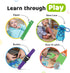 deMoca Busy Board for Toddlers, Montessori Wooden Activity Sensory Board, 10 Activities for Learning Fine Motor Skills