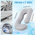 Hahafelt 59 Inch Cooling Pregnancy Pillow Cover (Only Pillowcase) Large J Shaped Full Body Pillowcase Maternity