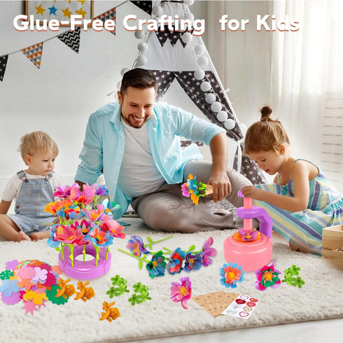 Cretargio Set, 3-12, 3 4 5 6 7 8 9 10+ Fabric Bouquet Toys Include Extra Accessories Arts and Crafts for Kids Ages DIY