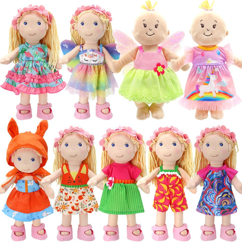 9 Sets 10-12 Inch Dolls,12 Inch Set ECORELF Alive Baby Doll Clothes, Doll Clothes for Girl Baby Doll Dress Outfits