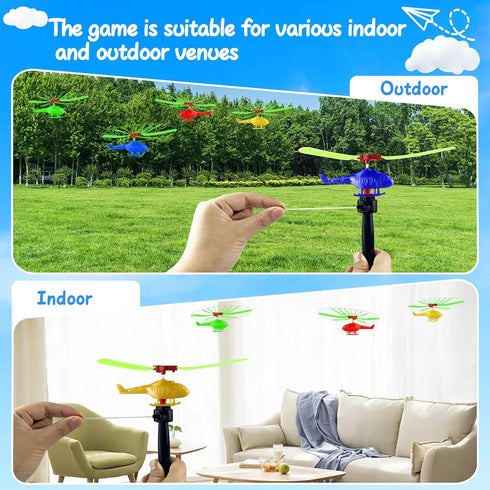 10PCS Flying Helicopters Planes, 360° Rotating Airplanes for Boys and Girls, Goodie Bag Stuffers & Classroom Prizes.