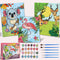Paint By Numbers Kit for Kids and Adults, 3 Pack Pre Drawn Canvas, 8x10 Inch Framed Canvas with 24 Acrylic Paint Pot