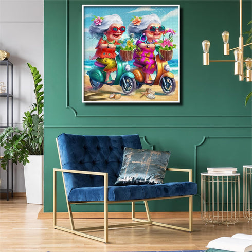 PICKFORU Summer 1000 Beach Piece Puzzle for Adults, Funny Beach Ride Jigsaw Puzzles, Unique Difficult Grandma