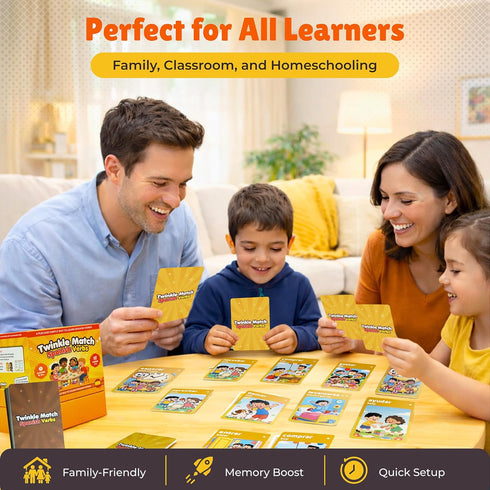 100 Spedemy Twinkle Match Spanish Card Game Vocabulary Matching Cards, Bilingual Games, Spanish Board Game for Kids
