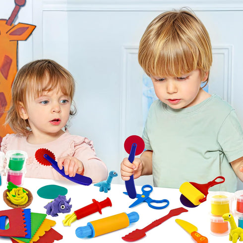 9 Set Dough Play Tool Kit for Kids, PCS Basic Dough Starter with Pizza Cutter, Safety Scissors, Rolling Pin, Roller