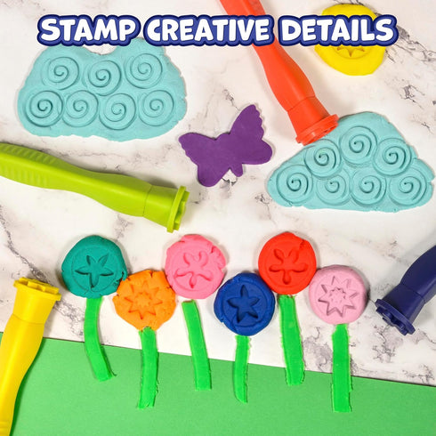 2 Set 4 Ready Learn Triangle Grip Stampers - Patterns - of - Playdough Accessories - Easy-Grip Art Supplies - Paint