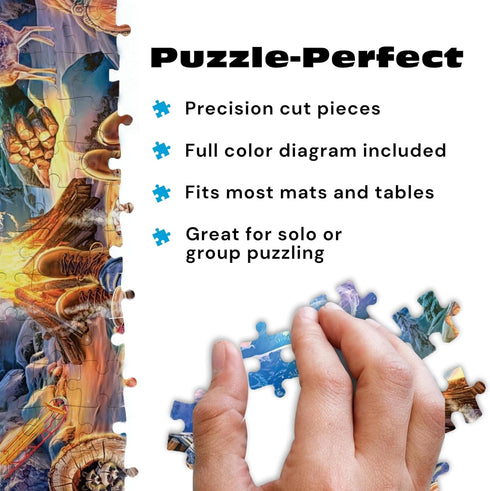1000 Buffalo Games - Lars Stewart - Winter's Night Bonfire - Piece Jigsaw Puzzle - Colorful, Holiday Puzzles for Adults