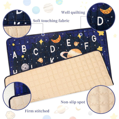 50x50 Baby Play Mat for Floor, GFU Non-Slip Playpen Mat, Thick One-Piece Crawling Mat Blue, Infants Playmat Foldable