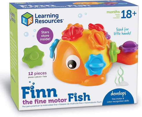 Learning Resources Finn the Fine Motor Fish, 12 Pieces, Fine Motor and Sensory Toy for Toddlers