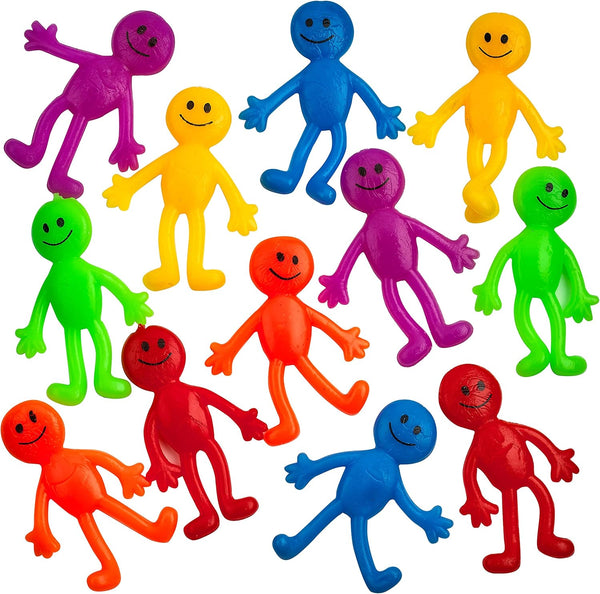 Stretchy Bendable Man (36 Pack) - Assorted Fun Colors, Slimy Toy for Stress Relief, Great Party Favor
