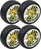 4Pcs 2.59in Rubber Tires & 12mm Hex Plastic Wheel Rims Set 14-Spoke with Foam Compatible with Traxxas Kyosho HPI Tamiya