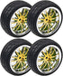 4Pcs 2.59in Rubber Tires & 12mm Hex Plastic Wheel Rims Set 14-Spoke with Foam Compatible with Traxxas Kyosho HPI Tamiya