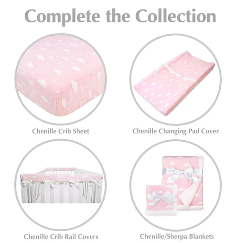 American Baby Company Heavenly Soft Chenille Sherpa Receiving Blanket - 3D Pink, 30" x 35", Warm and Cozy for Babies