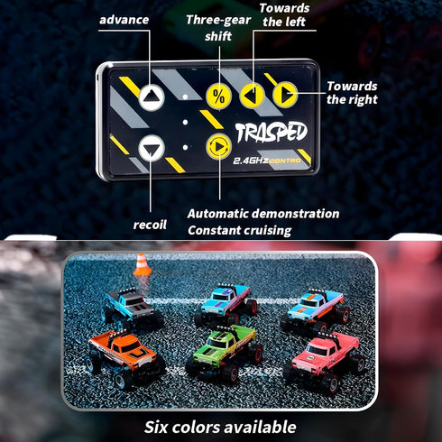 Truck,1:64 2.4Ghz BINGONE Mini Rc Scale Monster Truck Remote Control Car with Lights, Remote Control, Mini Alloy