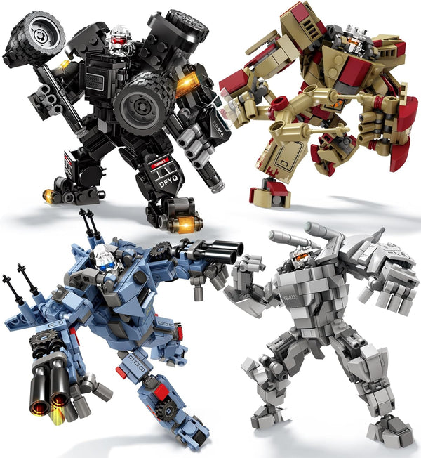Transforming Mech Robot Building Blocks Set, 4 Types of Destroy Warrior City