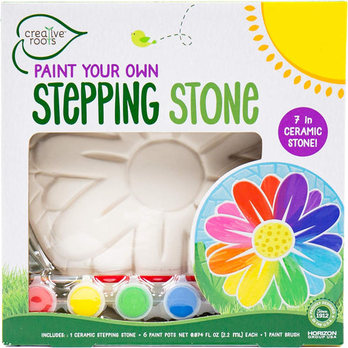 Creative Roots Mosaic Flower Garden Stepping Stone Kit, DIY Stepping Stone Kit for Kids Ages 6+, Includes 7-Inch