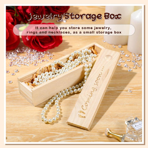 Qunclay Pregnancy Test Keepsake Box Surprise Pregnancy Announcement Box Wooden Baby for Husband Grandparents Baby