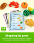 3 4 5 Coogam Pretend Play Food Kitchen Accessories for Kids, Fake Fruits Meats Vegetables Cutting Food with Shopping