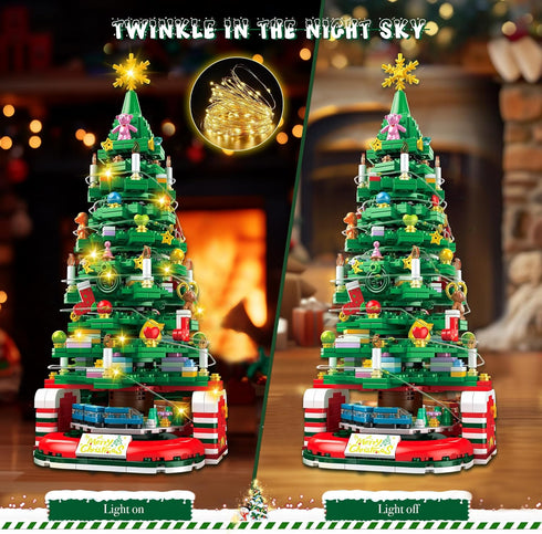 BLIFToi Set 2025 888Pcs, Christmas Tree Building for Kids, Christmas Tree Collectible Holiday Building Block Home