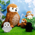 Hollowfly 5 Set 13.4" Mommy 4 Set Pcs Owls Plush Toy Gift Barn Owls with Cute Babies Stuffed Animal in Zippered Back
