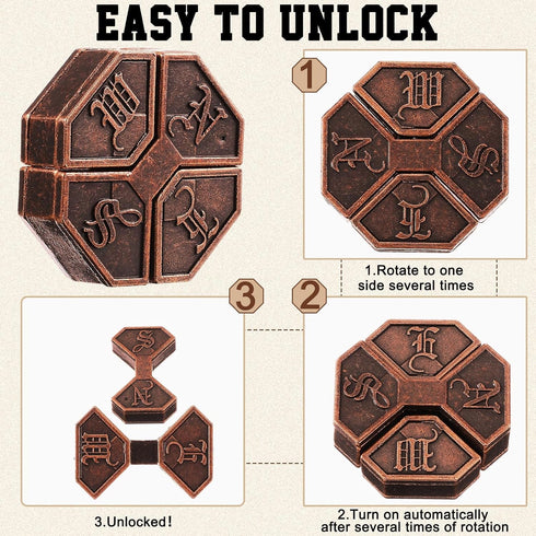 9 3D Wettarn Pcs Metal Brain Teaser Puzzles Teaser Steel Puzzle for Adults Unlock Interlocking Games IQ Education