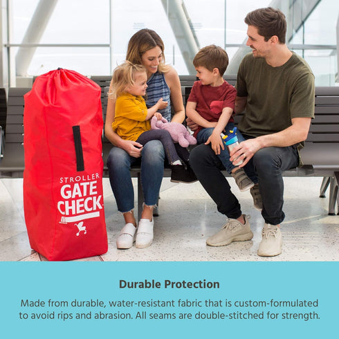 J.L. Childress Gate Check Bag for Single Umbrella Strollers, Travel Bag for Airplane - Red