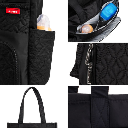 Large Black Tote Diaper Bag from SoHo Williamsburg