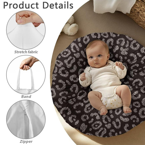 Hechitok Leopard Print Removable Newborn Lounger Cover Nursing Pillow Slipcover Soft Snug Fits Baby Lounger