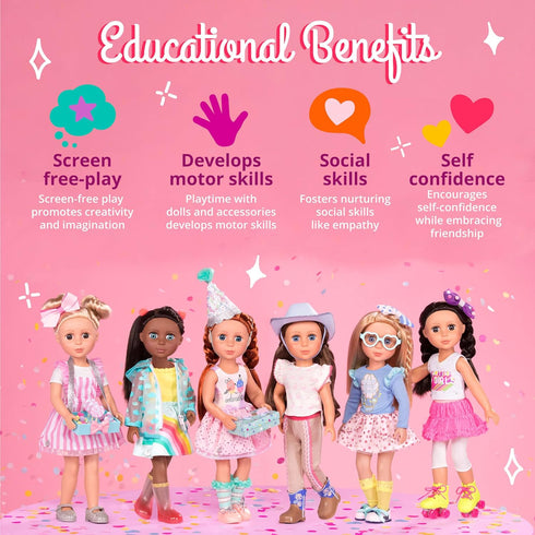 14-Inch 3+ Glitter Girls Doll Clothes & Accessories Stay Sparkly Dress & Leggings Regular Outfit for Girls Years