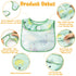 6Pcs Waterproof Toddler Bibs Set, Adjustable Baby Teething Bib with Crumb Catcher Pocket for 6-24 Months