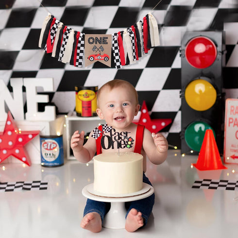 TUTOTU 1st/First 1st Race Car One High Chair Banner - Race Car Birthday Party Decorations,Boy First Race Car Banner,Car
