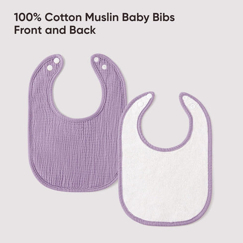 100% Absorbent,8 Pack Bearmoss Baby Bibs for Drooling and teething Cotton Muslin Bibs for Baby Boy & Girl,Adjustable
