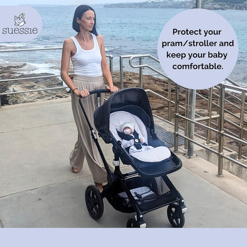 Reversible Stroller Seat Insert - Suessie Liner in Sand Stripe