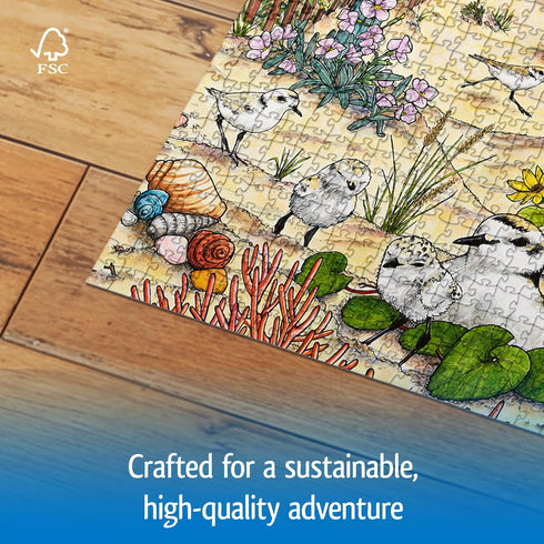 1000 Wonder Forge Don't Disturb The Plovers Piece Jigsaw Puzzle for Adults | Unique, Perfectly-Fitting Pieces | Fun