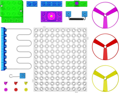 E-BLOX Building Blocks Circuit Kit, Build Your Own Fan Launch Wire Maze Challenge for Ages 5+
