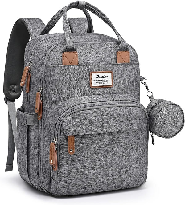 RUVALINO Diaper Bag Backpack-Multifunction Travel Baby Diaper Bag with Changing Pad, Insulated