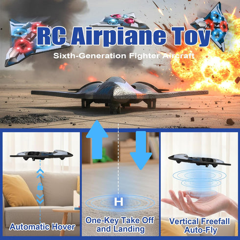 ZzzMgzzZ 360 3+ Foam Remote Control Airplanes for Kids & Adults | RC Fighter Jet with Light, Flip Fighter Jet Toys