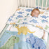 4-Piece Set Set TANOFAR Crib Bedding for Baby Boys, Blue Dinosaur Nursery Bedding Includes Comforter, Fitted Crib
