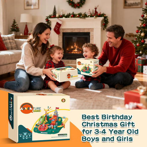 2026 3 4 5 6 3-5 Upgraded Car Adventure Toy for Year Old Boys Girls, Race Track Toy with Steering Wheel & Sound