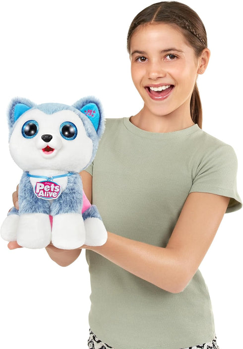 Pets Alive Pooping Puppies (Husky) by ZURU, Ultra Soft Plushies, Interactive Electronic Pet Puppy for Girls and Children
