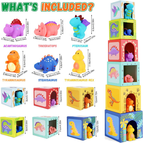 1-3 1 2 3 KMTJT Toddlers and Babies Dinosaur Sorting and Stacking Toys Blocks for Kids Preschool Learning, Numbers