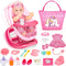 deAO Baby Doll Playset Baby Doll Crib Bed Set Adjustable 2 in