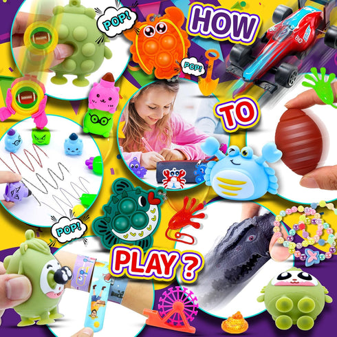 TRIRAXUS 1000 PCS Party Favors for Kids, Bulk Fidget Toys,Goodie Bags Stuffers, Treasure Box Toy for Classroom Prizes