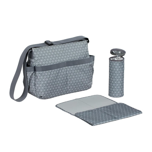 Lassig Stylish Tiles Grey Marv Shoulder Diaper Bag by
