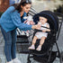 Baby Mosquito Net for Stroller, 2 in 1 Adjustable Sunshade, Breathable Double Zip Mosquito Netting (Upgrade, Black)