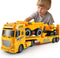 Dwi Dowellin Construction Carrier Truck Kids Toys,25.6" Semi-Trailer Toy with Excavator and